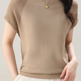 Chic versatile short sleeve knit top