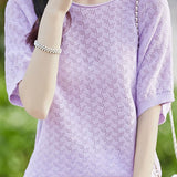 Loose-fitting versatile pure cotton short sleeve T-shirt