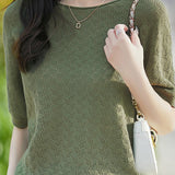 Loose-fitting versatile pure cotton short sleeve T-shirt