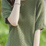 Loose-fitting versatile pure cotton short sleeve T-shirt
