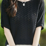 Loose-fitting versatile pure cotton short sleeve T-shirt