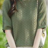 Loose-fitting versatile pure cotton short sleeve T-shirt