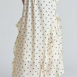 Polka Dot Irregular Ruffled A-Line Skirt
