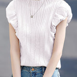 Versatile Cap Sleeve Puff Sleeve Knit Top