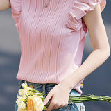 Versatile Cap Sleeve Puff Sleeve Knit Top