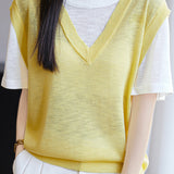 Loose Color-Blocked Faux Two-Piece Short Sleeve T-Shirt