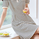 Trendy striped polo dress