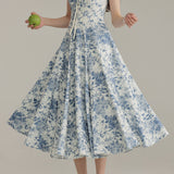 Printed Cami A-line Maxi Dress