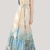 Printed halter neck maxi dress