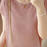 Gentle textured knit T-shirt