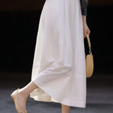 Ruffle edge solid color pleated skirt
