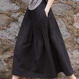 Ruffle edge solid color pleated skirt