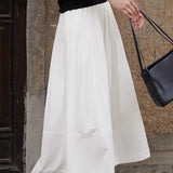 Ruffle edge solid color pleated skirt