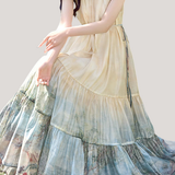 Printed halter neck maxi dress