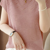 Gentle textured knit T-shirt