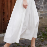 Ruffle edge solid color pleated skirt