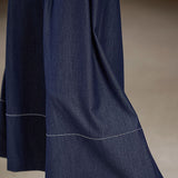 High-waisted plain pleated wide-leg culottes