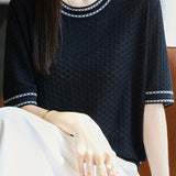 Casual versatile knit T-shirt