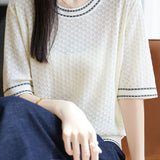 Casual versatile knit T-shirt