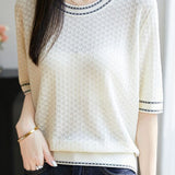Casual versatile knit T-shirt