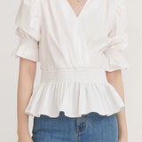 French-style versatile puff sleeve shirt