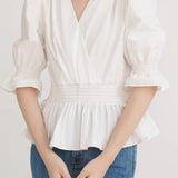 French-style versatile puff sleeve shirt