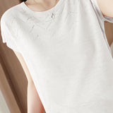 Gentle textured knit T-shirt