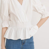 French-style versatile puff sleeve shirt