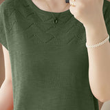 Gentle textured knit T-shirt