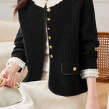 Elegant Ruffled Collar Pearl Decor Jacket - 3 Colors Available