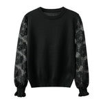 フラワーレース切替ニットTシャツ　2色入 - liwisi