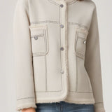 Elegant low-round-neck fashionable jacket