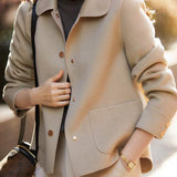 Stand Collar Side Pocket Melton Coat - 3 Colors Available
