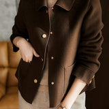 Stand Collar Side Pocket Melton Coat - 3 Colors Available